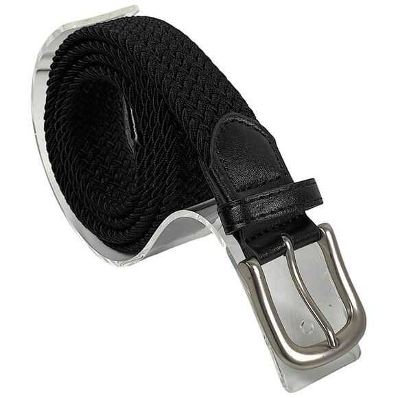 Mugsy jeans men’s one size fits most black woven stretch belt - Picture 2 of 7